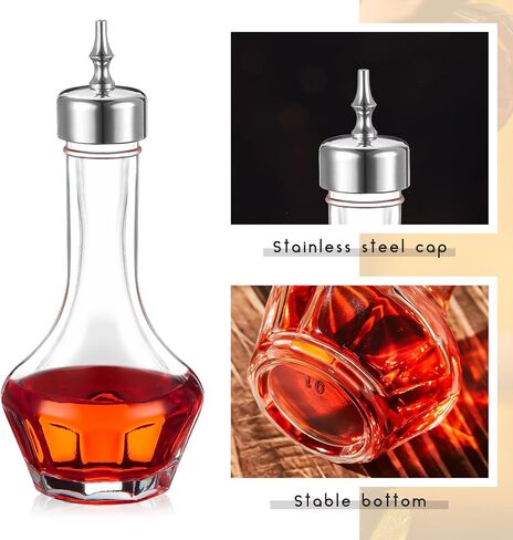 Set of 6 Bitters Bottle Set 1.7 oz Glass Dash Bottle with Dasher Top Silver Gold Rose Gold Dasher Bottles for Cocktail Bartender Home Bar in Saudi Arabia