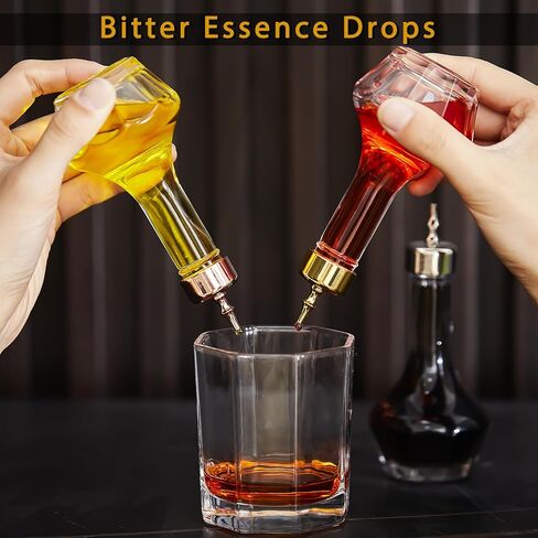 Set of 6 Bitters Bottle Set 1.7 oz Glass Dash Bottle with Dasher Top Silver Gold Rose Gold Dasher Bottles for Cocktail Bartender Home Bar in Saudi Arabia