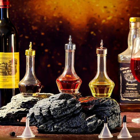 Set of 6 Bitters Bottle Set 1.7 oz Glass Dash Bottle with Dasher Top Silver Gold Rose Gold Dasher Bottles for Cocktail Bartender Home Bar in Saudi Arabia