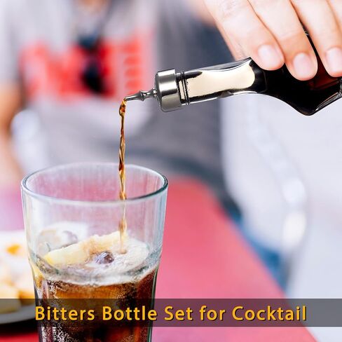 Set of 6 Bitters Bottle Set 1.7 oz Glass Dash Bottle with Dasher Top Silver Gold Rose Gold Dasher Bottles for Cocktail Bartender Home Bar in Saudi Arabia