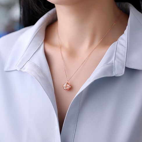 14K Gold 0.6ct VVS1 Diamond Soccer Pendant Necklace for Women,Exclusive Soccer Fan-inspired Lockbone Chain Design, Ideal Gift for Sports Enthusiasts or Soccer Fans in Saudi Arabia