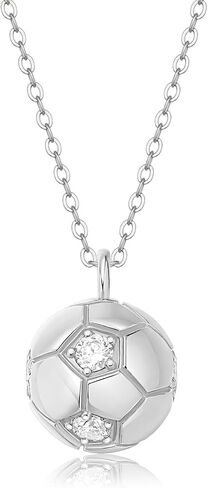 14K GOLD 0.6CT VVS1 Diamond Diamond Soccer Netlace for Women ، وتصميم سلسلة عظام القفل المستوحاة من مروحة كرة القدم ، وهدية مثالية لعشاق الرياضة أو عشاق كرة القدم in Kuwait