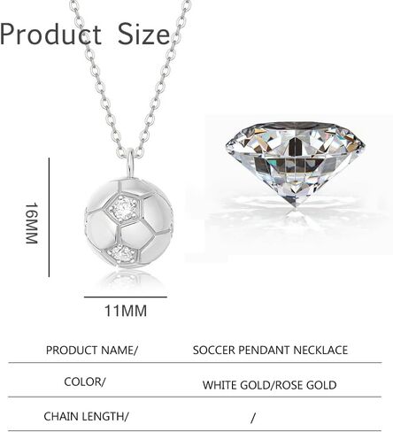 14K GOLD 0.6CT VVS1 Diamond Diamond Soccer Netlace for Women ، وتصميم سلسلة عظام القفل المستوحاة من مروحة كرة القدم ، وهدية مثالية لعشاق الرياضة أو عشاق كرة القدم in Kuwait