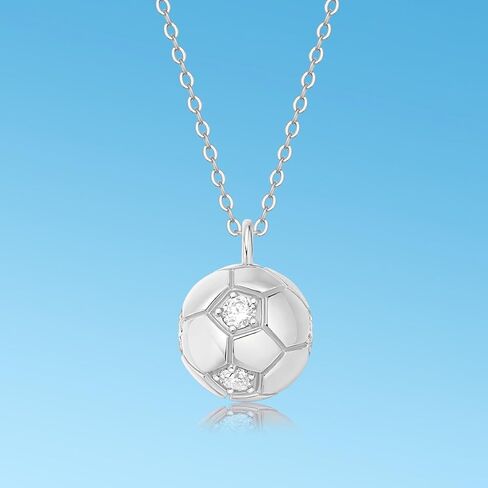 14K GOLD 0.6CT VVS1 Diamond Diamond Soccer Netlace for Women ، وتصميم سلسلة عظام القفل المستوحاة من مروحة كرة القدم ، وهدية مثالية لعشاق الرياضة أو عشاق كرة القدم in Kuwait