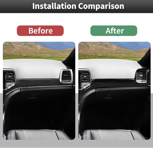 CheroCar 7PCS Center Control Dashboard Panel Trim+Inner Door Handle Cover Kit Fit for 2011 2012 2013 2014 2015 2016 2017 2018 2019 2020 Jeep Grand Cherokee Interior Accessories,Wood Grain in Kuwait