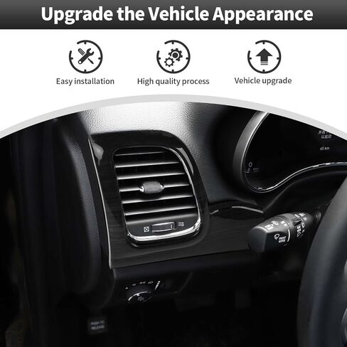 CheroCar 7PCS Center Control Dashboard Panel Trim+Inner Door Handle Cover Kit Fit for 2011 2012 2013 2014 2015 2016 2017 2018 2019 2020 Jeep Grand Cherokee Interior Accessories,Wood Grain in Kuwait