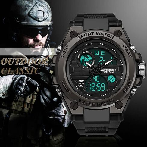 KXAITO Men's Watches Sports Outdoor Waterproof Military Watch Date Multi Function Tactics LED Alarm Stopwatch in Saudi Arabia
