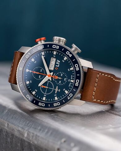 LIV P-51 Titanium 46MM Swiss Automatic Day-Date Chrono Men's Watch - Unidirectional Ceramic Bezel- High-Grade Titanium Case - Sapphire Crystal in Saudi Arabia