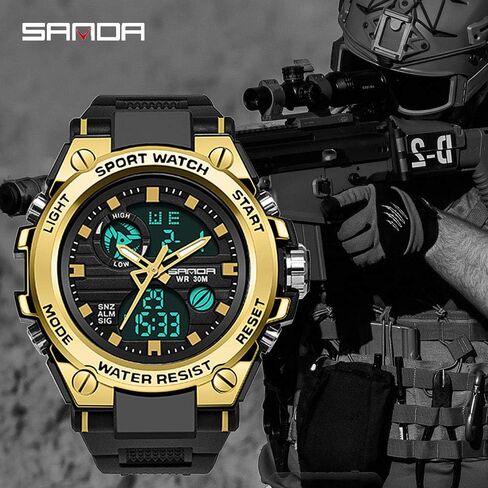 KXAITO Men's Watches Sports Outdoor Waterproof Military Watch Date Multi Function Tactics LED Alarm Stopwatch in Saudi Arabia