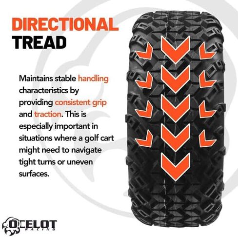 Ocelot Atacama 18x9.5-8 A/T Golf Cart Tire – All Terrain, DOT Approved, 4-Ply Construction, Smooth Operation & Quiet Ride, Tread Design for On/Off-Road Use in Kuwait