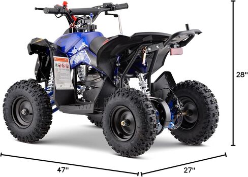 دراجة نارية MotoTec Renegade 40cc 4-Stroke للأطفال تعمل بالغاز باللون الأزرق in Kuwait