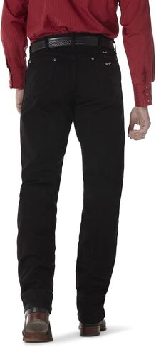 بنطلون جينز رجالي من Wrangler بتصميم Cowboy Cut Active Flex Original Fit، أسود، 36 in Saudi Arabia