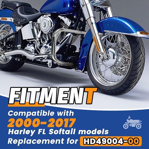 KUAFU Highway Crash Bar Compatible with 2000-2017 Harley Heritage Softail Fat Boy Springer FLST Replacement for HD49004-00 Engine Guard Chrome in Saudi Arabia