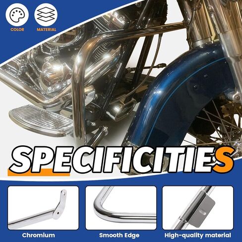 KUAFU Highway Crash Bar Compatible with 2000-2017 Harley Heritage Softail Fat Boy Springer FLST Replacement for HD49004-00 Engine Guard Chrome in Saudi Arabia