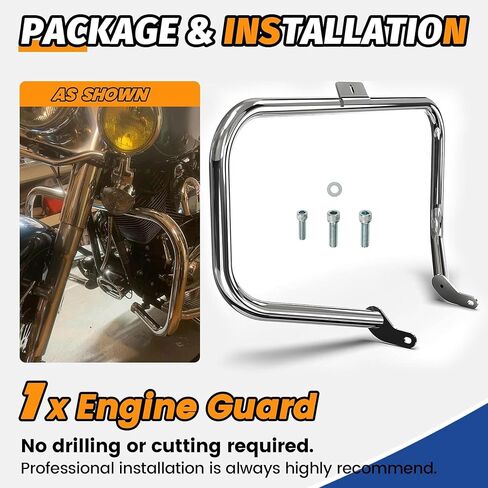 KUAFU Highway Crash Bar Compatible with 2000-2017 Harley Heritage Softail Fat Boy Springer FLST Replacement for HD49004-00 Engine Guard Chrome in Saudi Arabia