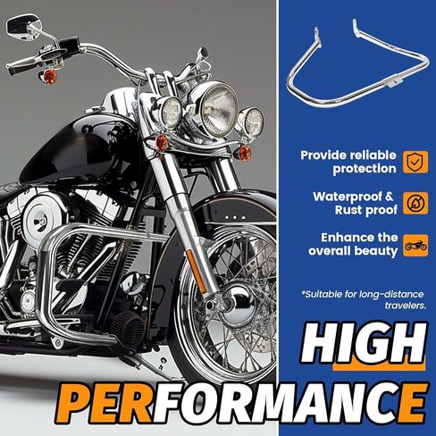 KUAFU Highway Crash Bar Compatible with 2000-2017 Harley Heritage Softail Fat Boy Springer FLST Replacement for HD49004-00 Engine Guard Chrome in Saudi Arabia