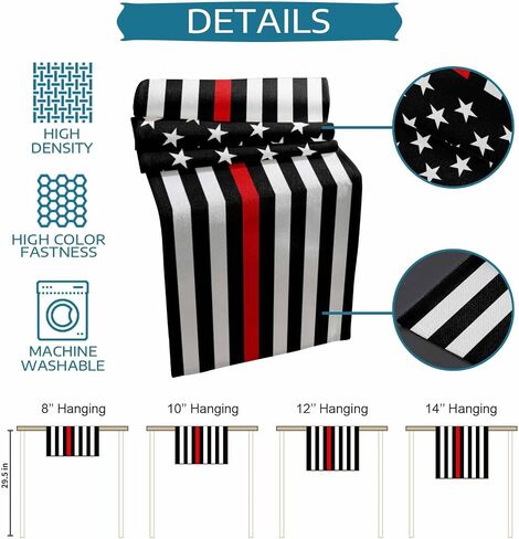 Durable Fabric Table Runner,Blue Line American Flag Honoring Men and Women of Law Enforces Washable Linen Table Runners for Home/Kitchen/Dining Table/Indoor & Outdoor Decor 13x36 inch in Saudi Arabia