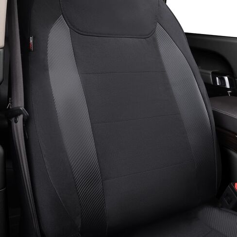 Flying Banner AquaShield Front car seat Covers Set Waterproof Water Resistant arm Rest Compatible Shoulder Seatbelt Compatible Truck seat Protectors Universal fit Non Slip (Black Black, Front Pair) in Kuwait