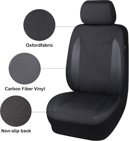 Flying Banner AquaShield Front car seat Covers Set Waterproof Water Resistant arm Rest Compatible Shoulder Seatbelt Compatible Truck seat Protectors Universal fit Non Slip (Black Black, Front Pair) in Kuwait