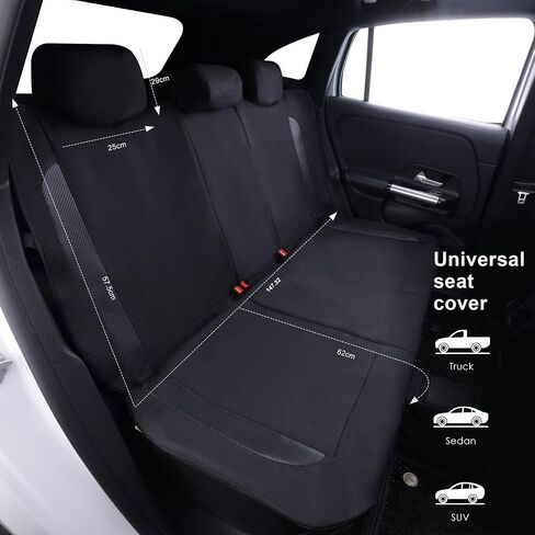 Flying Banner AquaShield Front car seat Covers Set Waterproof Water Resistant arm Rest Compatible Shoulder Seatbelt Compatible Truck seat Protectors Universal fit Non Slip (Black Black, Front Pair) in Kuwait