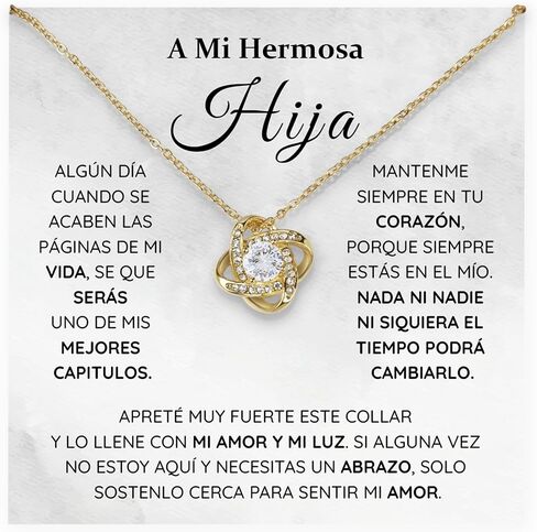طوق الفقرة Mi Hermosa Hija Regalo de Papá y Madre ، Regalo de Cumpleaños Para Mi Hija ، Regalo de Graduación Para Mi Hija 2024 Collar Mi Hija Con Mensaje en español regalo de graduun para mi. in Kuwait