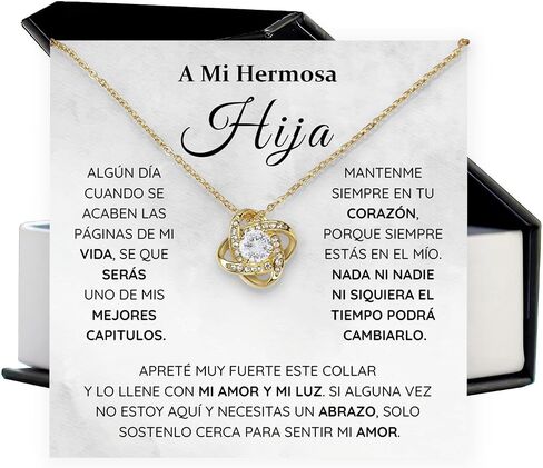 طوق الفقرة Mi Hermosa Hija Regalo de Papá y Madre ، Regalo de Cumpleaños Para Mi Hija ، Regalo de Graduación Para Mi Hija 2024 Collar Mi Hija Con Mensaje en español regalo de graduun para mi. in Kuwait