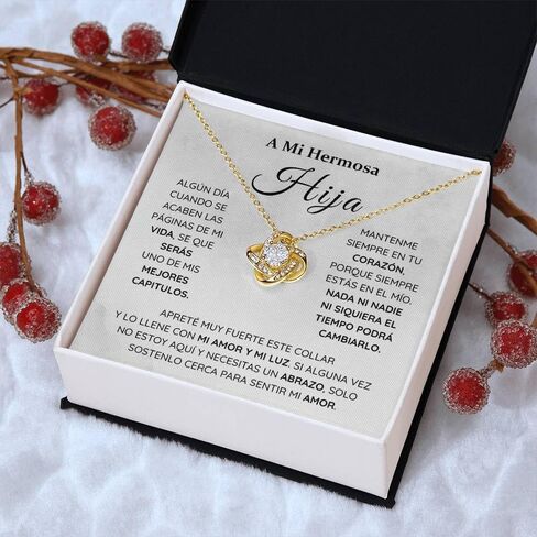 طوق الفقرة Mi Hermosa Hija Regalo de Papá y Madre ، Regalo de Cumpleaños Para Mi Hija ، Regalo de Graduación Para Mi Hija 2024 Collar Mi Hija Con Mensaje en español regalo de graduun para mi. in Kuwait