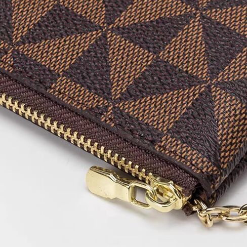 2 Pack Leather Coin Purse for Women with KeyChain Small Zipper Change Purse Coin Pouch Card Holder Men Wallet Clutch (Black + Brown) in Saudi Arabia