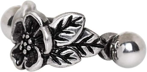 Pierced Owl 16GA 316L Stainless Steel Hibiscus Flower Cartilage Cuff Earring in Saudi Arabia