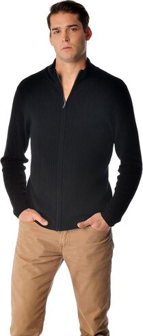 Cashmere Boutique 100% Pure Cashmere Essentials Full Zip Sweater Men – Long Sleeve, Lightweight and Warm Cardigan Jacket in Kuwait