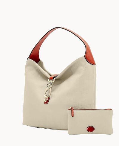 Dooney & Bourke Handbag & Wallet Set, Pebble Grain Leather Logo Lock Shoulder Bag and Coin Purse for Women in Saudi Arabia
