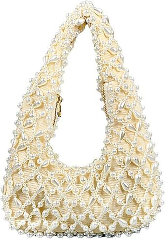 Trendy Pearl Shoulder Purse for Women Small Y2k Tote Bags for Party Rhinestone-Encrusted Designer Handbags in Kuwait