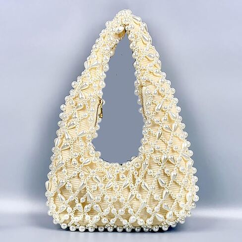 Trendy Pearl Shoulder Purse for Women Small Y2k Tote Bags for Party Rhinestone-Encrusted Designer Handbags in Kuwait