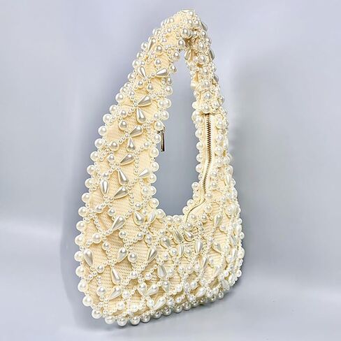 Trendy Pearl Shoulder Purse for Women Small Y2k Tote Bags for Party Rhinestone-Encrusted Designer Handbags in Kuwait