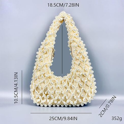 Trendy Pearl Shoulder Purse for Women Small Y2k Tote Bags for Party Rhinestone-Encrusted Designer Handbags in Kuwait