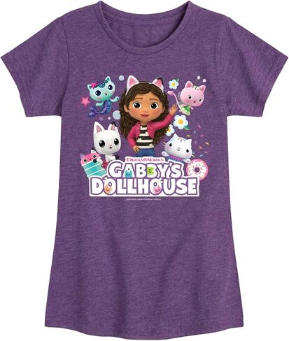 Gabby's Dollhouse - Group - Toddler and Youth Girls Fitted Short Sleeve Graphic T-Shirt in Saudi Arabia