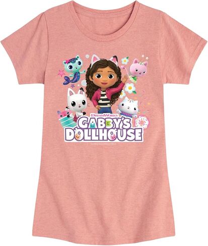 Gabby's Dollhouse - Group - Toddler and Youth Girls Fitted Short Sleeve Graphic T-Shirt in Saudi Arabia