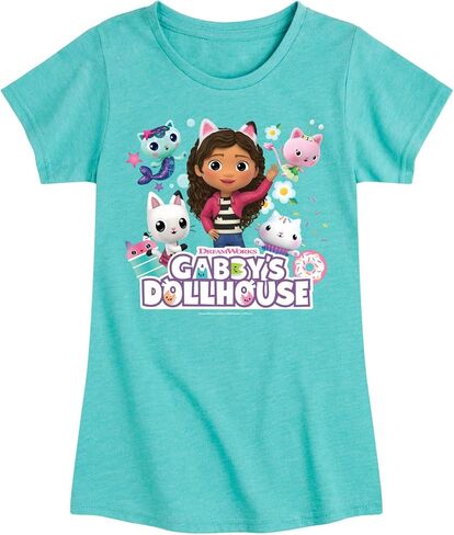 Gabby's Dollhouse - Group - Toddler and Youth Girls Fitted Short Sleeve Graphic T-Shirt in Saudi Arabia
