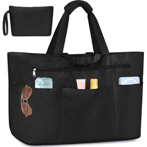 Huanlang كبيرة الحمل الشاطئ أكياس للنساء الرجال ، حقيبة شاطئية كبيرة مع جيب رطب السوستة ، حقيبة حمل كبيرة إضافية لسباحة السفر in Kuwait