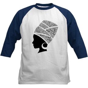 CafePress الفنية سوداء امرأة أنيقة الميلان البيسبول جيرسي الأطفال القطن القطن القطن ، 3/4 قميص الأكمام راجلان in Kuwait
