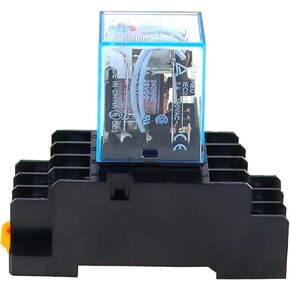 1 Set MY4NJ Mini Power Relay AC/DC 12V 24V 36V 48V 110V 220V 380V 4NO 4NC 14 Pins with DIN Rail Socket LED Indicator 10A 240V AC 28V DC (36V-AC) in Saudi Arabia