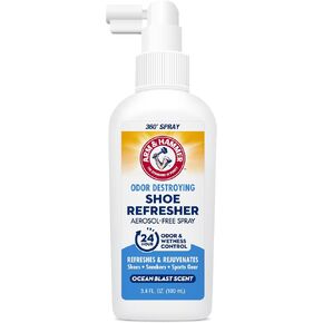 Arm & Hammer Shoe Refresher Spray, Powerful & Practical Sports Gear, Sneakers & Shoe Odor Spray, Aerosol-Free, 24 Hour Odor & Wetness Control, Ocean Blast Scent, 3.4 oz in Kuwait