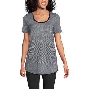 Lands' End Women's Short Sleeve Power Performance Scoop Neck Curved Hem Tunic Tee in Kuwait