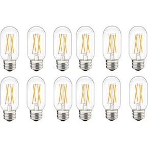 LED Tubular Bulb 4W,E26 Clear Edison Bulb,40W Equivalent 400 Lumens, Antique Edison Style LED Filament Light Bulbs,2700K Warm White Non Dimmable Pack of 6 in Saudi Arabia