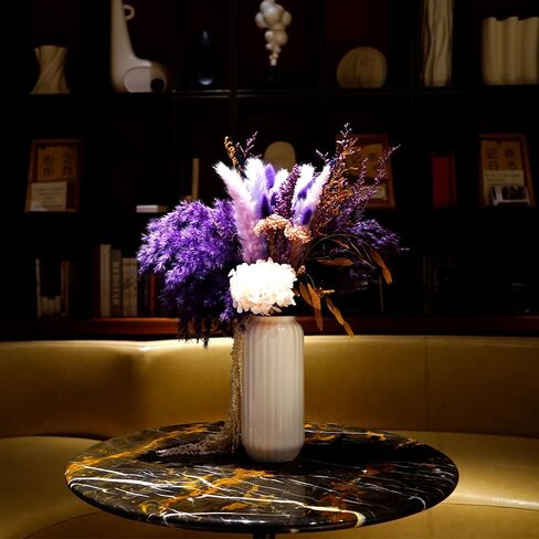 YNWYH Natural Pampas Grass Decor with Ceramic Vase Boho Home Decor Bouquet Phragmites Dried Flowers Bouquet for Home Decor, Wedding, Easter, Housewarming Gift (Black) in Kuwait