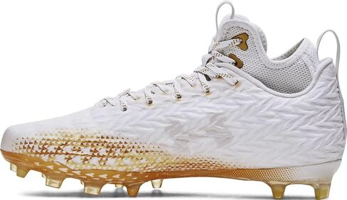 حذاء كرة قدم رجالي من Under Armour Spotlight Clone 3.0 MC باللون الأبيض والفضي المعدني in Saudi Arabia