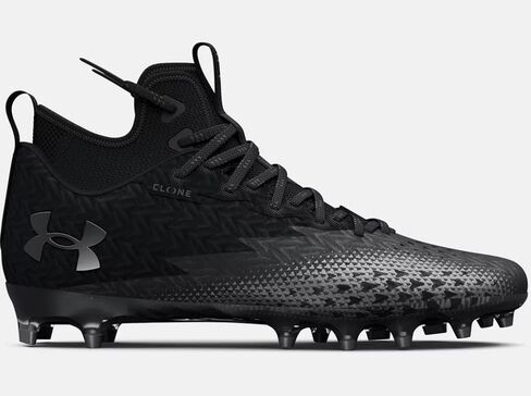 حذاء كرة قدم رجالي من Under Armour Spotlight Clone 3.0 MC باللون الأبيض والفضي المعدني in Saudi Arabia
