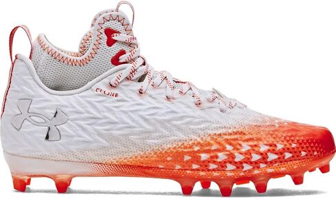 حذاء كرة قدم رجالي من Under Armour Spotlight Clone 3.0 MC باللون الأبيض والفضي المعدني in Saudi Arabia