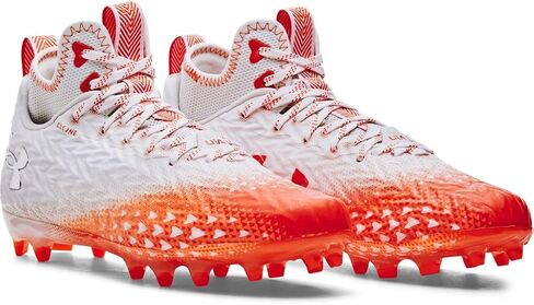 حذاء كرة قدم رجالي من Under Armour Spotlight Clone 3.0 MC باللون الأبيض والفضي المعدني in Saudi Arabia