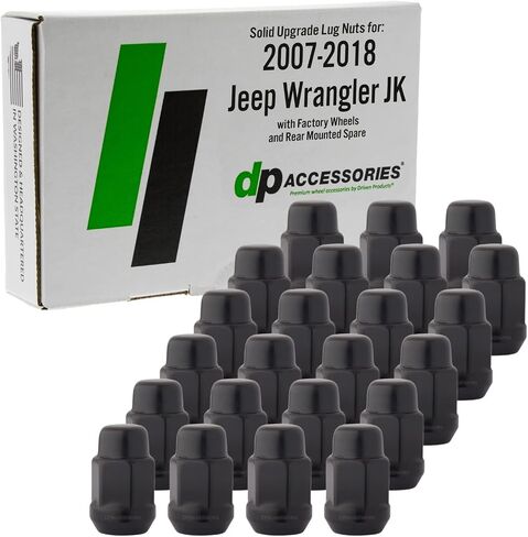 DPAccessories Lug Nuts متوافقة مع 2007-2018 Jeep Wrangler JK | Chrome OEM نمط | عجلات المصنع الألمنيوم فقط | مجموعة من 23 عجلة المكسرات | DWRA2F-CH/023 in Kuwait